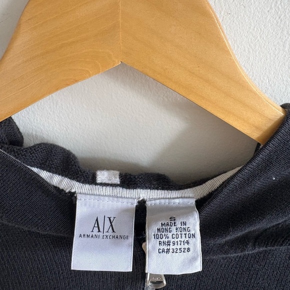 Vintage Armani Exchange Zip-Up Hoodie - Size S - Black - Picture 3 of 4